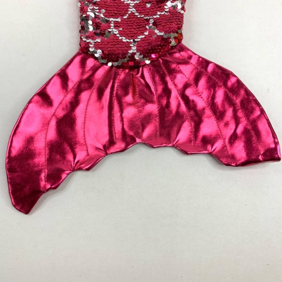 2 Holiday Time Girls pink/mermaid tail sequin themed Christmas Holiday stocking - Picture 5 of 10